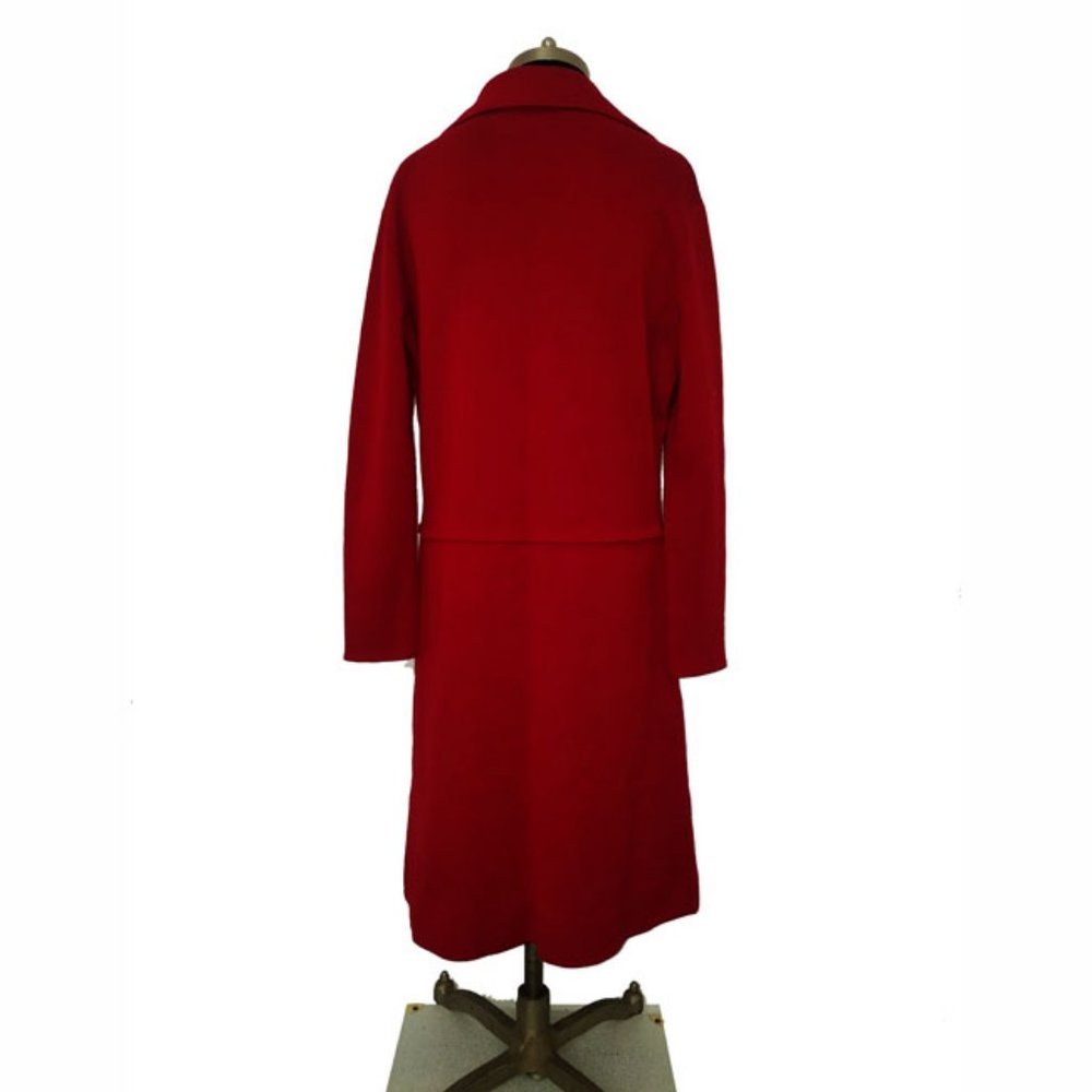 Vtg 70s Wool Double Breast Button Front Sweater Dress 16 - Picture 5 of 11
